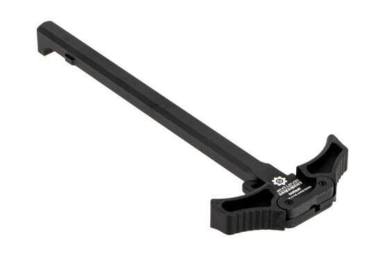The NLX Mutant Ambi Charging Handle features a black hardcoat anodized finish